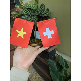 Cờ mini việt thuỵ sĩ trang trí