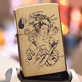 Bật Lửa Zippo Khắc Geisha 01 - Bật Lửa Zippo 204b.Geisha01
