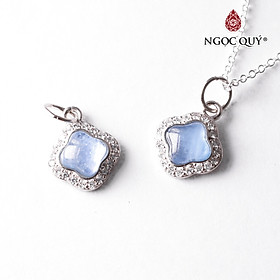 Mặt dây chuyền bạc đính đá Aquamarine hình ánh sao hợp mệnh thủy, mệnh mộc - Ngọc Quý Gemstones