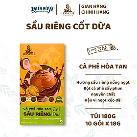 LION CAFE - Cà phê hòa tan 4in1- Sầu Riêng Cốt Dừa - Hộp 180g (10 gói x 18g)
