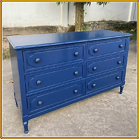 Tủ 6 ngăn kéo Tundo màu xanh 142 x 50 x 86.5 cm