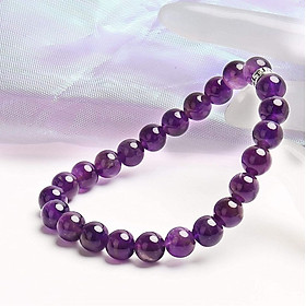 Vòng tay phong thủy đá thạch anh tím thiên nhiên mix Charm may mắn cho Nữ công sở làm trang sức