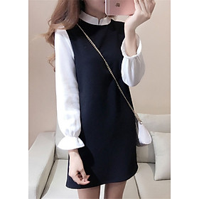Đầm suông phối sơ mi dv48
