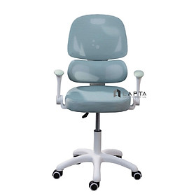 Mua Ghế học sinh học bài chống gù màu xanh cho bé trai Ghế học sinh chống gù chống cận có giá đỡ cột sống nệm lưới vải tay ghế nhựa trắng điều chỉnh có bánh xe tiện lợi