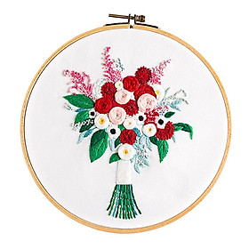 Printed Cross Stitch Kit Embroidery Kits Flower Pattern Crafts Multicolor 1