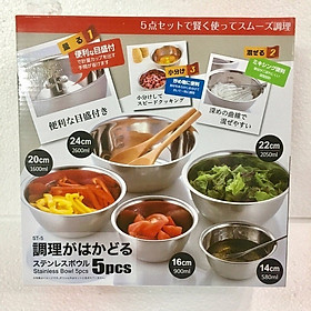 Bộ 5 tô inox cao cấp - Hàng Nội Địa Nhật