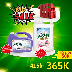 COMBO SIÊU TIẾT KIỆM Nước Giặt Mori Hương Lovely Can 4.75kg Và Nước Xả Vải