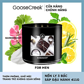 Nến ly 3 bấc sáp đậu nành For Men Goose Creek (411g) - Barbershop