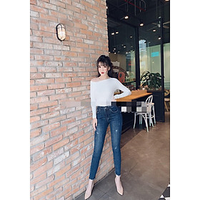 Quần jean nữ BIGSIZE lưng cao nâng mông, rách ít, vải jean dày dặn co dãn mạnh, phong cách trẻ trung năng động cá tính 3022