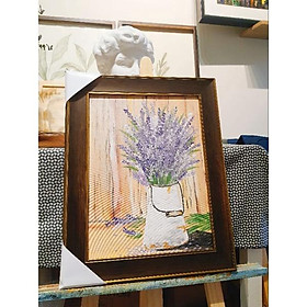 Tranh vẽ tay treo tường Hoa Lavender đẹp-Tranh Nhà Liên