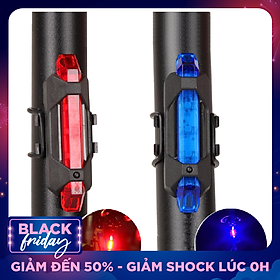 Bộ 2 Đèn LED Gắn Phía Sau Cảnh Báo Ban Đêm Có Sạc Điện USB Chống Nước Cho Xe Đạp Giúp Đạp Xe An Toàn 4 Chế Độ Sáng (Đèn Đỏ và Xanh) Mai Lee