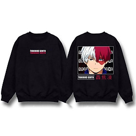 Áo sweater tay dài dáng rộng in hình Todoroki Shoto trong anime My Hero Academia trẻ trung cho nam và nữ