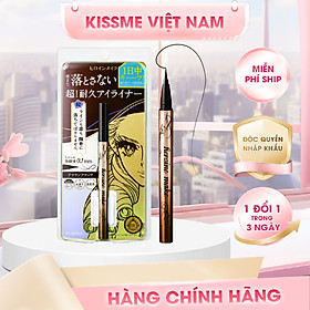 Bút Kẻ Mắt Nước Chống Trôi, Không Lem Nét Kẻ Siêu Mãnh Kissme Eyeline Màu Nâu Đen (0.4mL)