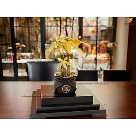 Mua Cây kim ngân dát vàng 24k Mt Gold Art(22x17x14cm) M01- Hàng chính hãng  quà tặng dành cho sếp  khách hàng  đối tác