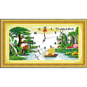 Tranh thêu chữ thập Tùng nghênh khách DLH-222726