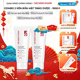 Combo 2 tuýp Sữa rửa mặt Sắc Ngọc Khang 100g giúp làm sạch bã nhờn, bụi bẩn cho da
