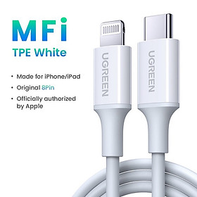 Cáp sạc nhanh ugreen mfi bradied usb c 20w pd thích hợp cho ip 14 / 14 max / 14 pro / pro max hàng chính hãng