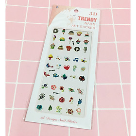 Set 3 bảng Dán trang trí móng tay 3D Trendy sang chảnh