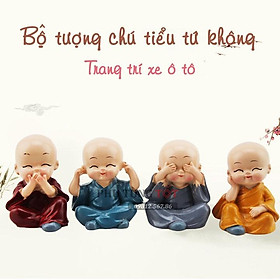 Bộ tượng chú tiểu tứ không để taplo ô tô trang trí nhà bàn làm việc cực đẹp