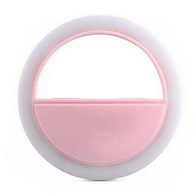 Portable Selfie L-ED Light Ring Fill Camera Flash for Mobile Phone Universal (Pink, RK-14)