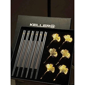 Set đũa & gác đũa KELLER@ Lá Ngân Hạnh hàng chính hãng