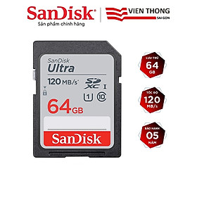 Mua Thẻ nhớ SDXC Sandisk Ultra 64GB upto 120MB/s UHS-I (chuyên dụng cho máy ảnh) - Hàng chính hãng