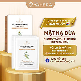 Hình ảnh Hộp 10 Mặt nạ thạch nước dừa tươi dưỡng trắng da cao cấp YAHERA Premium Whitening Mask Sheet dưỡng ẩm, phục hồi da 25g