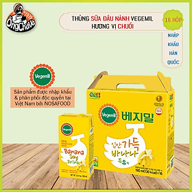 Hình ảnh Thùng 16 Hộp Sữa Đậu Nành Hương Vị Chuối Vegemil 190ml (Banana Soymilk)