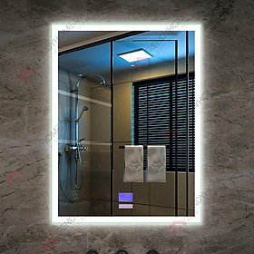 Gương Led cảm ứng Gương nhà tắm thông minh Gương bluetooth, bật nhạc, viền led, nút gương cảm ứng kích thước 70 x 50