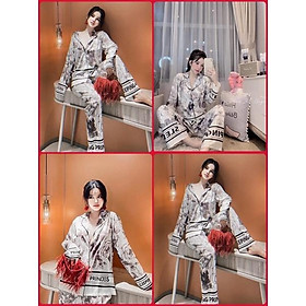 Bộ Pyjama Dài Tay Lụa Latin Hồng nữ vương Luxury - Awi Sleepwear