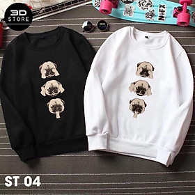 Áo sweater nam nữ hình cún yêu nổi bật, áo nỉ from rộng đẹp nhất