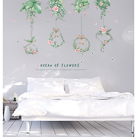 Mua Decal giấy dán tường vòng hoa treo XC9053