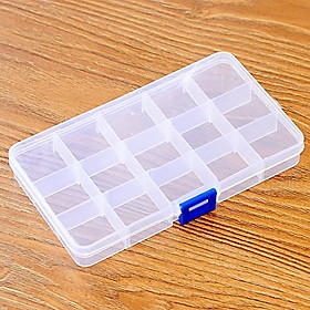 Hộp nhựa đựng đồ cá nhân, trang sức trong suốt mini đẹp mắt 10, 15, 24 ngăn có nắp, hộp nhựa đựng thuốc, linh kiện điện tử chia nhiều ngăn