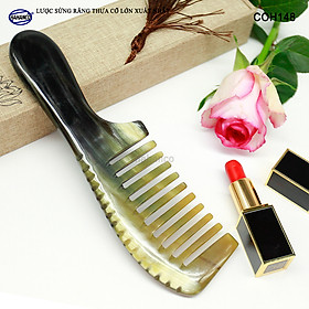 Lược Sừng răng thưa chải tóc xoăn/ xù rối (Size: XL - 20cm) COH148 - Giúp thư giãn Massage đầu, lưu thông máu - Chăm sóc tóc