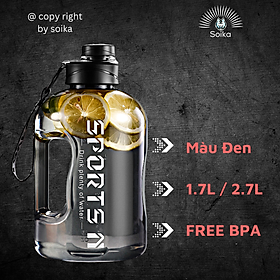 Bình nước tập gym soika 1.7 lít và 2.7 lít sw12