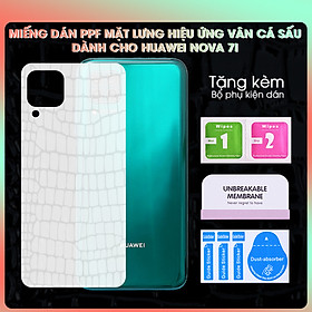 Miếng dán dẻo PPF Mặt Sau Vân Cá Sấu Dành Cho Huawei Nova 7i chống xước- Hàng Chính Hãng