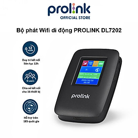 Bộ phát Wifi di động PROLiNK DL7202 dùng SIM 4G LTE 150Mbps, pin 3000mAH lên tới 12h, TFT 1.44