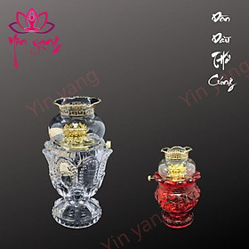 Đèn Dầu Thờ Cúng Để Bàn Thờ- Chất Liệu Pha Lê 18 Cm
