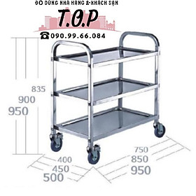 Mua *Video* Xe Đẩy Nhựa 3 Tầng  Xe Dọn Thức Ăn 3 Tầng Bằng Inox