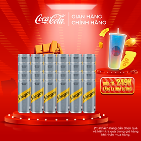 Lốc 24 Lon Nước Soda Giải Khát Schweppes Soda Sleek 320ml/Lon Coca-Cola Official Store