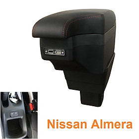 Hộp tỳ tay ô tô Nissan Almera tích hợp 6 cổng USB SUSB-NA