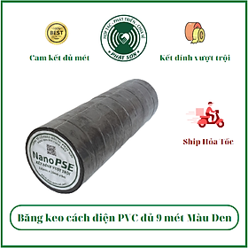 Băng keo cách điện đủ mét Nano PSE 9m màu đen