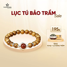 Vòng tay Trầm Hương Lục Tú Bảo Trầm - Charm bạc 925 Lục Giác mix Đá Phong Thủy - Trầm Tốc Việt Nam - Thiên Mộc Hương