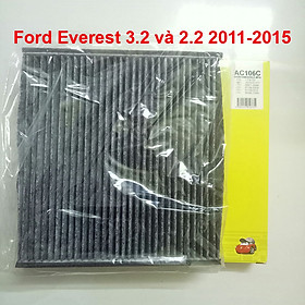 Lọc gió điều hòa than hoạt tính AC106C dùng cho Ford Everest 3.2 và 2.2 máy dầu 2015, 2016, 2017, 2018 AB3919N619A