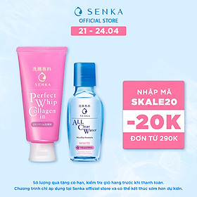 Combo Sữa rửa mặt ẩm mịn và săn chắc da Senka Perfect Whip Collagen In 120g + Nước tẩy trang Senka All Clear White 70ml