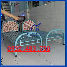 Giường sắt giá rẻ - giường sắt đơn rộng 80x2m - màu xanh biển