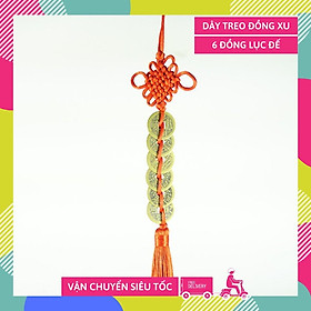 Mua Dây treo cửa  xe hơi 6 đồng xu Lục Đế phong thủy Lộc Phát may mắn