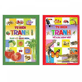 [Download Sách] Combo 2 cuốn Từ Điển Tranh: Từ Điển Tranh Về Rau - Củ - Quả - Hoa + Từ Điển Tranh Về Các Con Vật (Bìa Mềm)