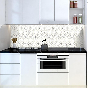 Decal Dán Bếp chất dầy - Vân Đá Hoa Cương Trắng 001 - Hàng in tại xưởng
