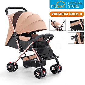Xe đẩy 2 chiều nằm ngồi gấp gọn cho em bé sơ sinh 1 2 3 4 tuổi Premium MySun